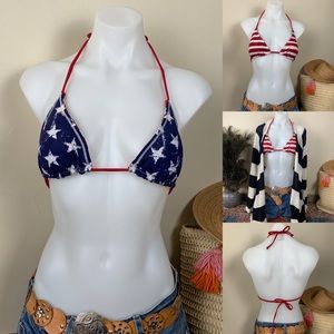 Reversible Stars & Strips String Bikini Top